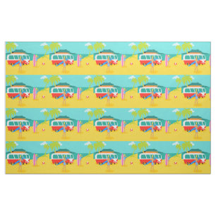Retro Surfer Couple Fabric