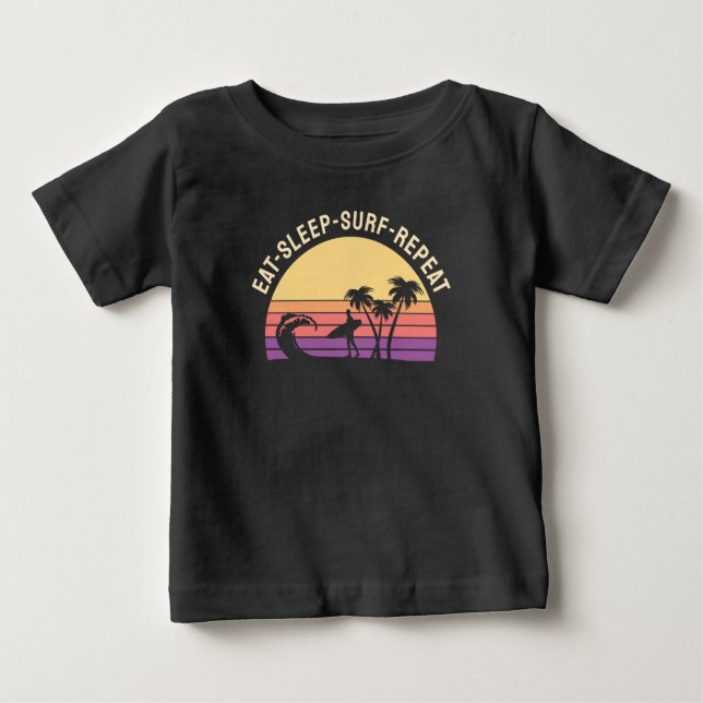 Retro Surfing Baby T-Shirt (Front)