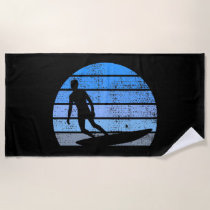 Retro Surfing Beach Towel