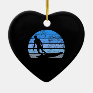 Retro Surfing Ceramic Tree Decoration