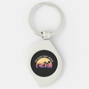 Retro Surfing Key Ring