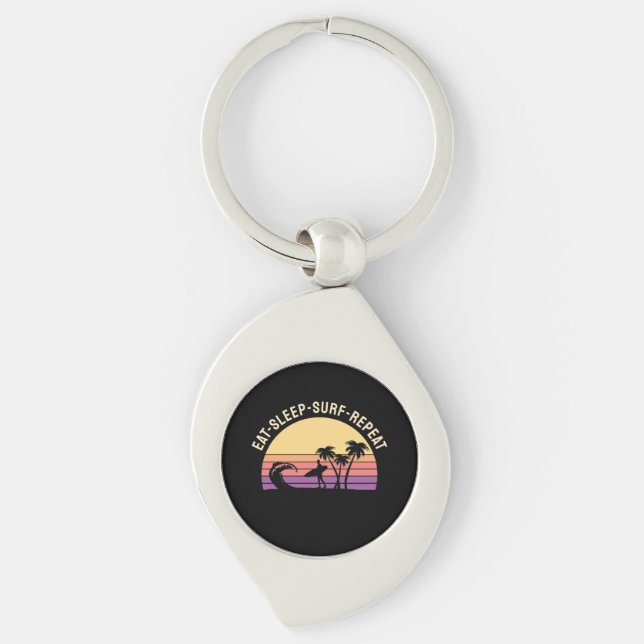 Retro Surfing Key Ring (Front)