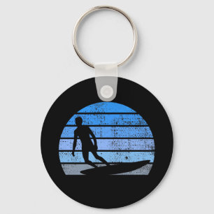 Retro Surfing Key Ring