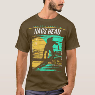Retro Surfing Nags Head North olina Vintage Surfer T-Shirt
