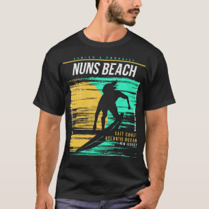 Retro Surfing Nuns Beach New Jersey Vintage Surfer T-Shirt