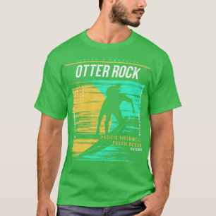 Retro Surfing Otter Rock Oregon Vintage Surfer Bea T-Shirt