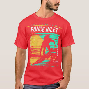 Retro Surfing Ponce Inlet Florida Vintage Surfer B T-Shirt