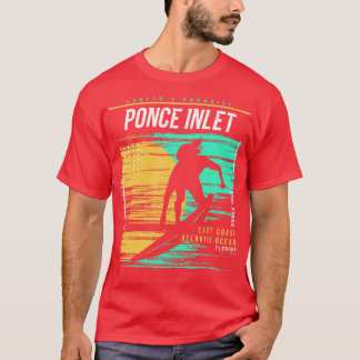 Retro Surfing Ponce Inlet Florida Vintage Surfer B T-Shirt