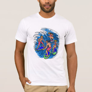 Retro Surfing Squad Ocean Wave Graphic T-Shirt