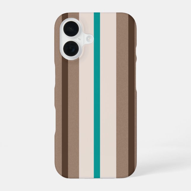 Retro Surfing Stripes Pattern iPhone 16 Case (Back)