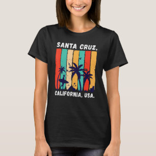 Retro Surfing Surfer Palms Surf Spot Santa Cruz Ca T-Shirt