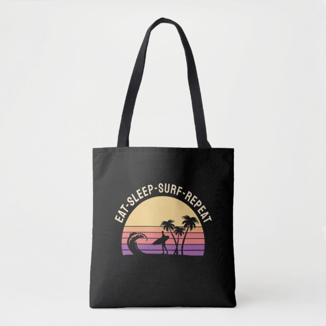Retro Surfing Tote Bag (Front)
