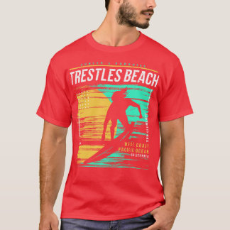 Retro Surfing Trestles San Clemente California Vin T-Shirt