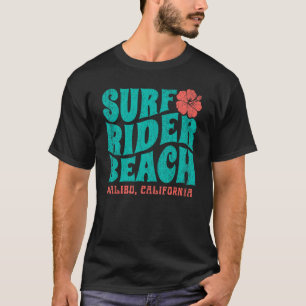 Retro Surfrider Beach Malibu California Surfing Th T-Shirt