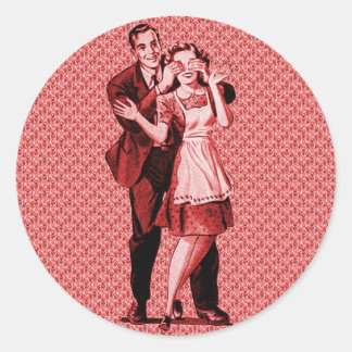 Retro Surpise Party Classic Round Sticker