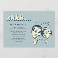 Retro Surprise Birthday Invitations