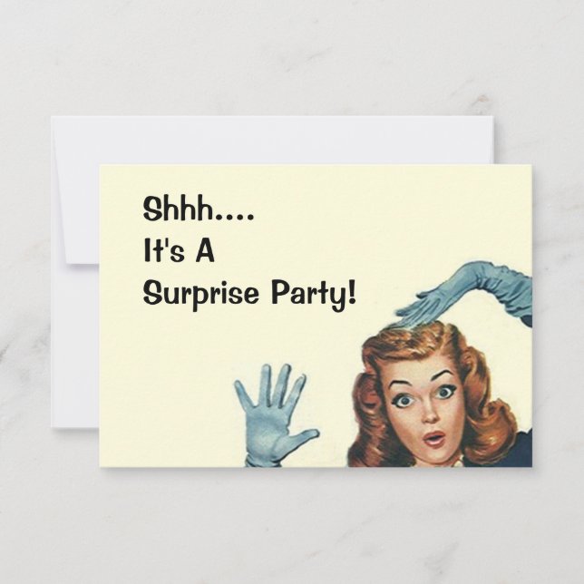 Retro Surprise Party Fun Expression Vintage Style Invitation (Front)