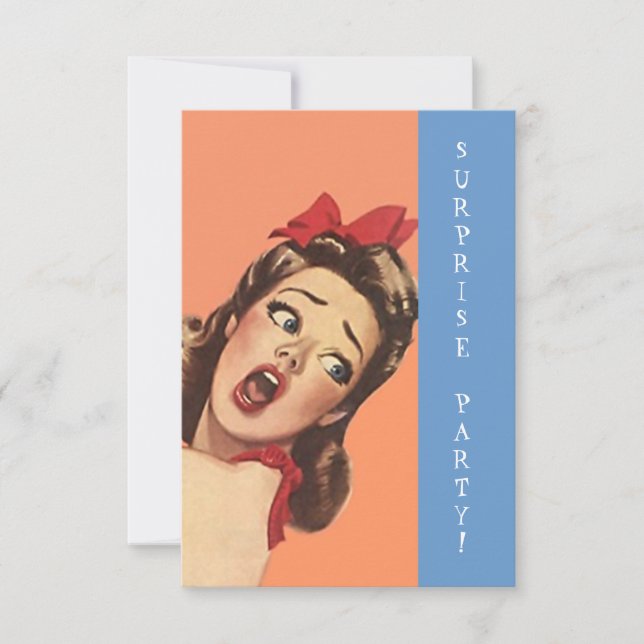 Retro Surprise Party Invitations Fun Expression (Front)