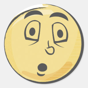 Retro Surprised Emoji Classic Round Sticker