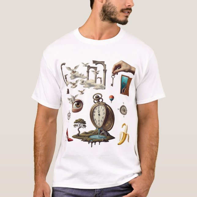 Retro Surreal Collage Aesthetic T-Shirt | Vintage  (Front)