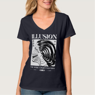 Retro Surreal Illusion Echo Face Streetwear T-Shirt