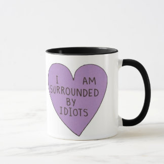 Retro 'Surrounded By Idiots' Novelty Grunge Mug