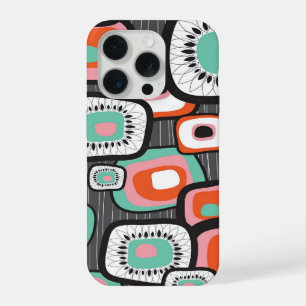 Retro Sushi Box Flower Squares Colourful Pattern iPhone 15 Pro Case