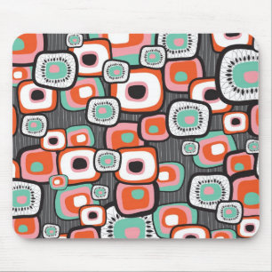 Retro Sushi Flower Squares Custom Mousepad