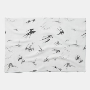 Retro Swallow Bird Nature Animal Tea Towel