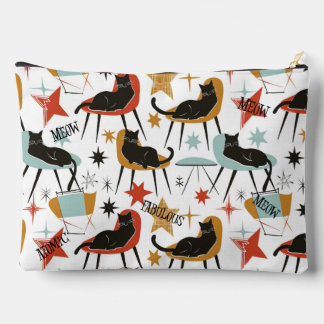 Retro Swanky Black Cat in Atomic MCM Accessory Bag