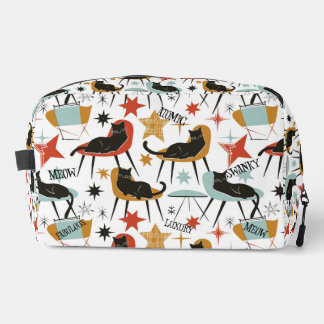 Retro Swanky Black Cat in Atomic MCM Toiletry Bag