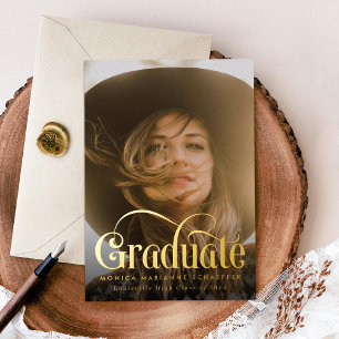 Retro Swash Gold Foil Photo Graduation Foil Invita