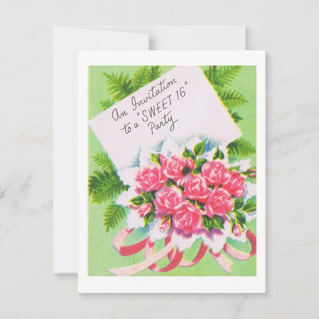 Retro Sweet 16 Invite (Front)