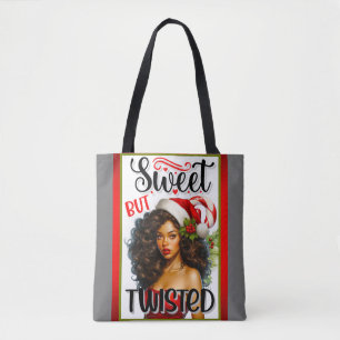 Retro Sweet but Twisted Christmas Pinup Tote Bag