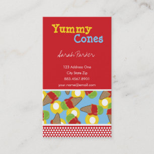 Retro Sweet Cherry Lime Ice Cream Dessert Business Card