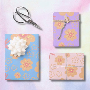 Retro Sweet Floral Pattern Wrapping Paper Sheet
