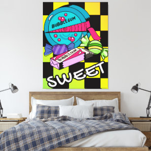 Retro Sweet Like Candy Canvas Print
