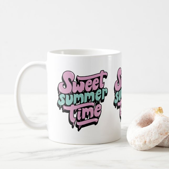 Retro Sweet Summer Time Coffee Mug (With Donut)