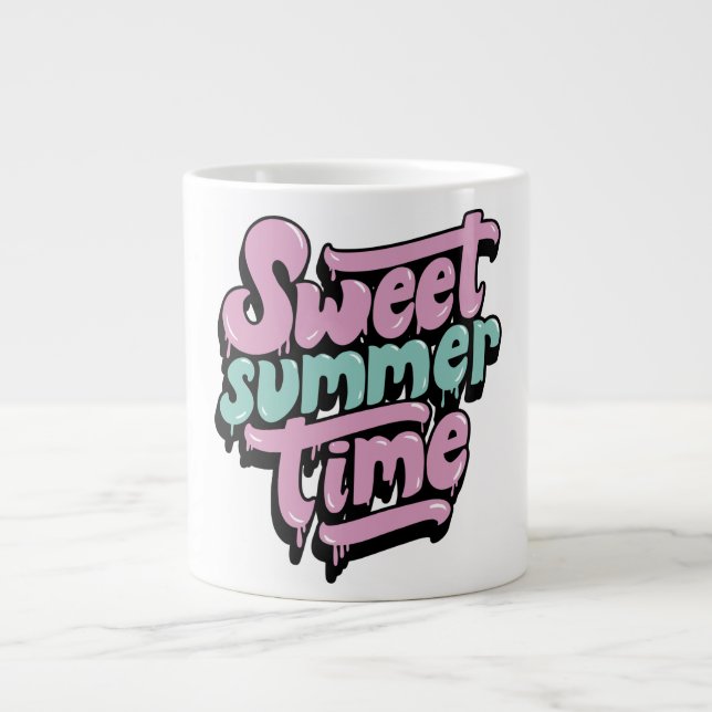 Retro Sweet Summer Time Large Coffee Mug (Front)