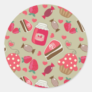 Retro Sweets Classic Round Sticker