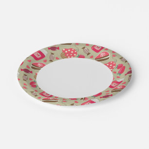 Retro Sweets Paper Plate