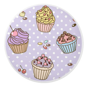 Retro Sweets Pattern Ceramic Knob