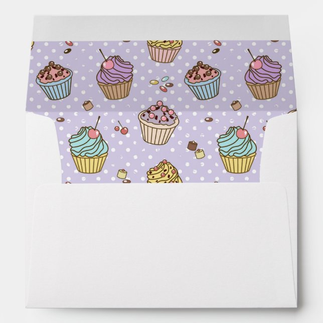 Retro Sweets Pattern Envelope (Back (Bottom))