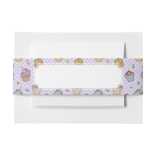 Retro Sweets Pattern Invitation Belly Band (Front Example)