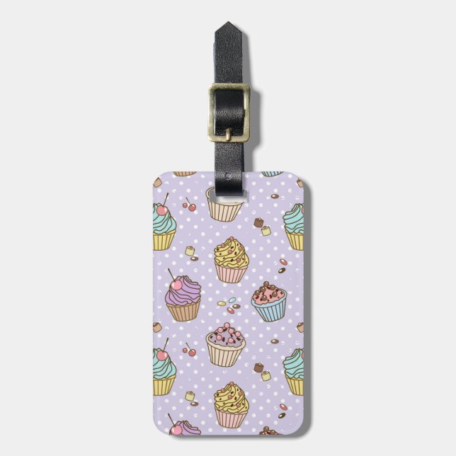 Retro Sweets Pattern Luggage Tag (Front Vertical)