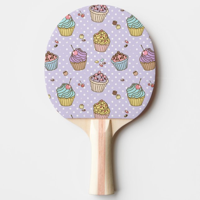 Retro Sweets Pattern Ping Pong Paddle (Front)