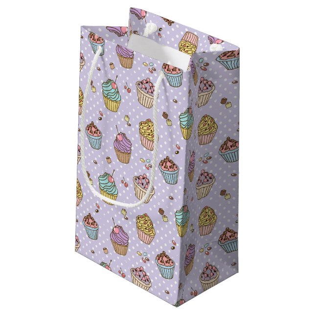 Retro Sweets Pattern Small Gift Bag (Back Angled)