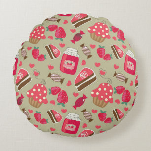Retro Sweets Round Cushion