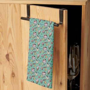 Retro Sweets- Teal Tea Towel