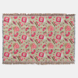 Retro Sweets Throw Blanket